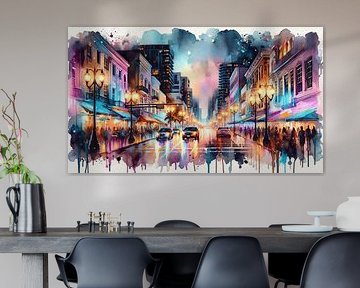 Miami Street bij nacht van Chromatic Fusion Studio