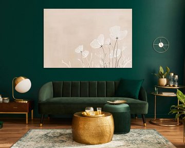 Flowers on linen by Thea