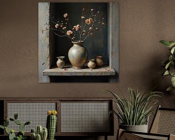 Vase avec branche fleurie sur The Nudes Gallery