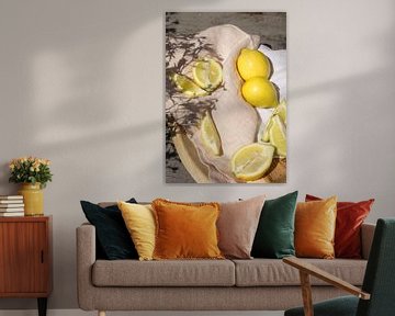 Zomerse Citroenen | Mediterrane Foto Print | Kleurrijke Muurkunst van MelCaptures