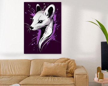 Elegant weasel with abstract colour effects by Pixelbull Design