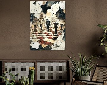 Schaken en strategie in een afbrokkelende wereld van Pixelbull Design