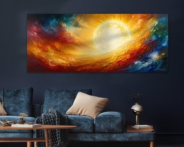 Fireball over the waves - The glow of the sinking sun by AidasignArt