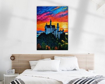 Zonsondergang kasteel Neuschwanstein van MIROKKU