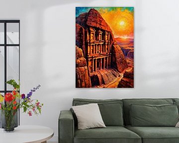 Die antike Stadt Petra bei Sonnenuntergang von MIROKKU
