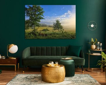 Landschap in het natuurreservaat Stiegelesfels bij Fridingen - Natuurpark Opper-Donau van BlattArt - Christine Horn
