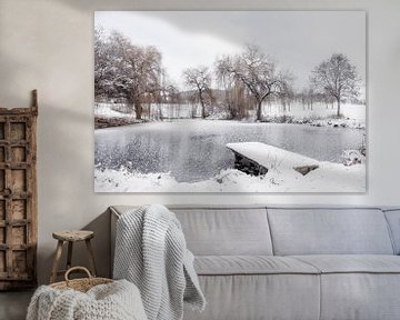 Winterlandschap bij Eigeltingen in Hegau - Bodendistrict van BlattArt - Christine Horn
