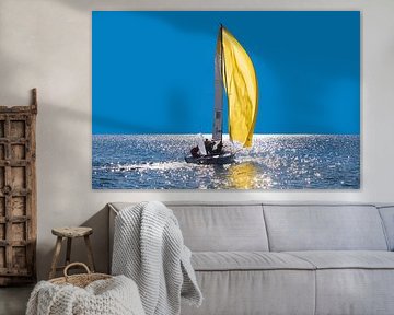 Zeilende Boot met spinakker