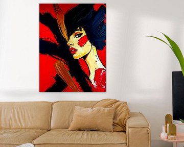 The fire within me - An abstract journey in black, red and gold by The Art of Mark Fischer