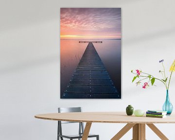 Kleurrijke zonsopkomst Zuidlaardermeer van Rick Goede