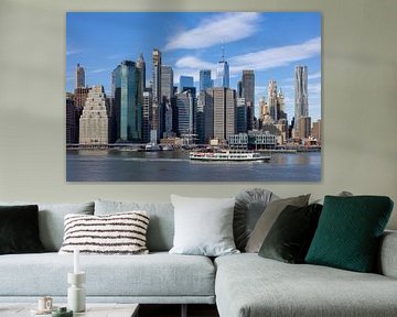 New York Manhatten Skyline vom Brooklyn Bridge Park