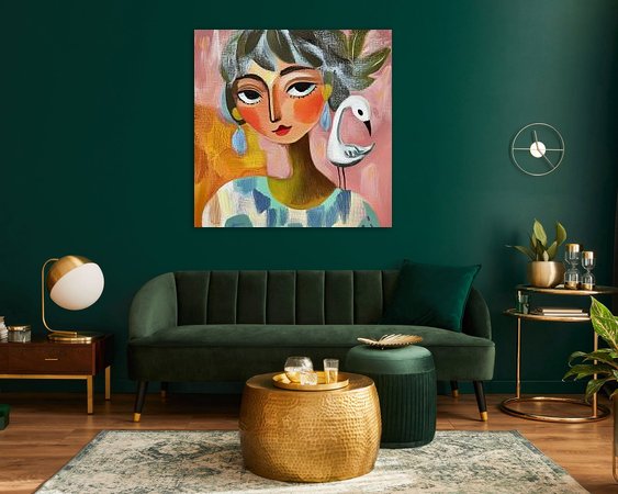 Voorbeeld van het werk in een kamer
