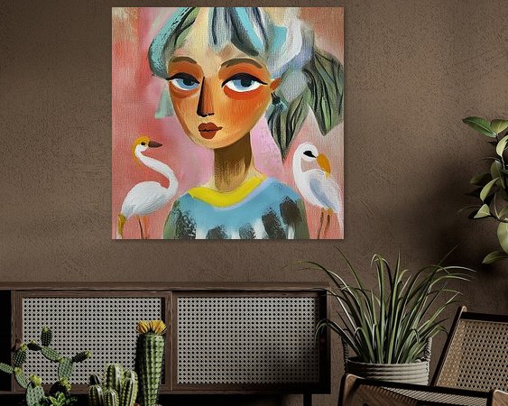Voorbeeld van het werk in een kamer