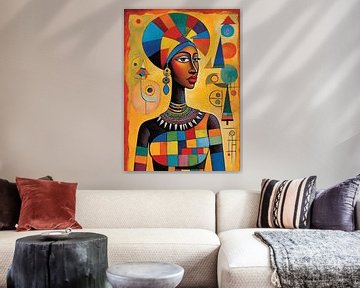Afrikaanse stam vrouw abstract 2 van MIROKKU