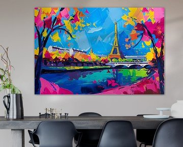 Kleurrijk schilderij in Parijs van ARTemberaubend