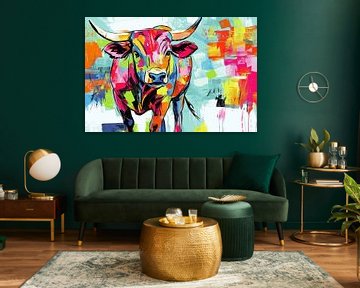 Moderne kleurrijke stier van ARTemberaubend