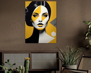 Pop Art Frau Porträt Abstrakte Geometrische Kunst