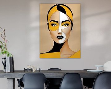 Pop Art Frau Porträt Abstrakte Geometrische Kunst