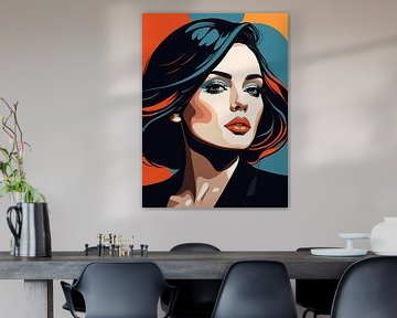 Pop Art Vrouwenportret Abstract Geometrische Kunst