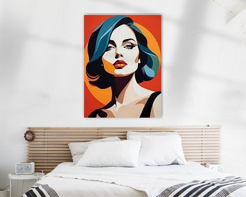 Pop Art Vrouwenportret Abstract Geometrische Kunst