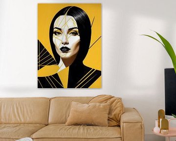 Pop Art Vrouwenportret Abstract Geometrische Kunst