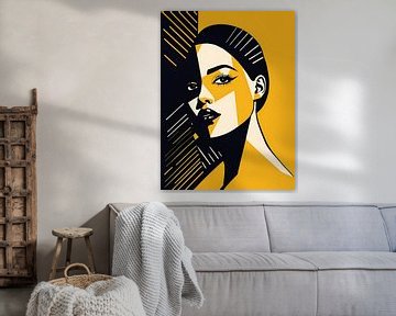 Pop Art Vrouwenportret Abstract Geometrische Kunst