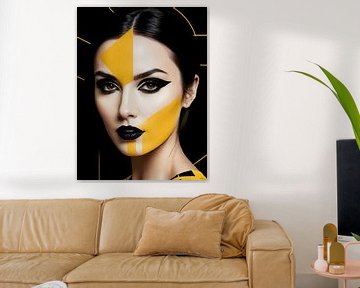 Pop Art Vrouwenportret Abstract Geometrische Kunst