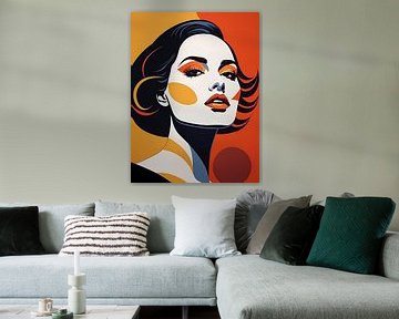 Pop Art Vrouwenportret Abstract Geometrische Kunst