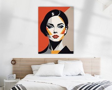 Pop Art Vrouwenportret Abstract Geometrische Kunst