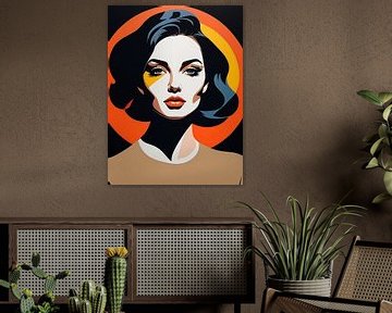 Pop Art Vrouwenportret Abstract Geometrische Kunst
