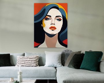 Pop Art Frau Porträt Abstrakte Geometrische Kunst