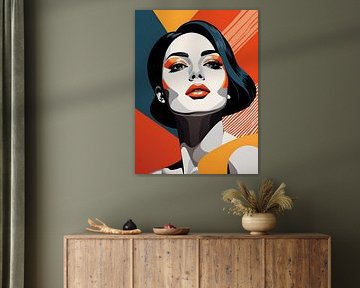 Pop Art Frau Porträt Abstrakte Geometrische Kunst