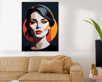 Pop Art Frau Porträt Abstrakte Geometrische Kunst