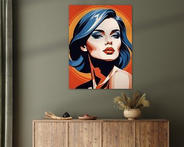 Pop Art Vrouwenportret Abstract Geometrische Kunst