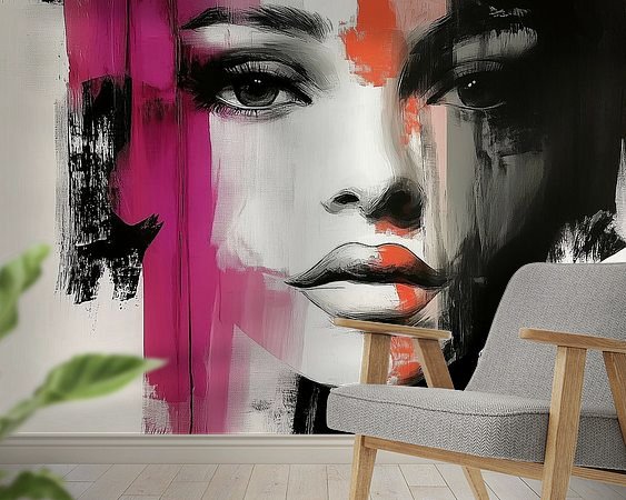 Voorbeeld van het werk in een kamer