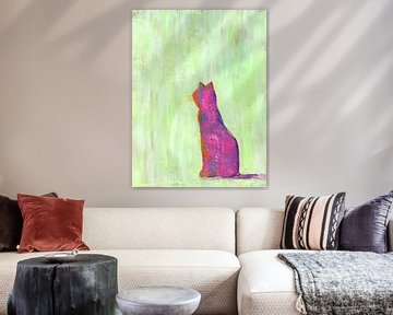 Roze gekleurde kat van Karen Kaspar