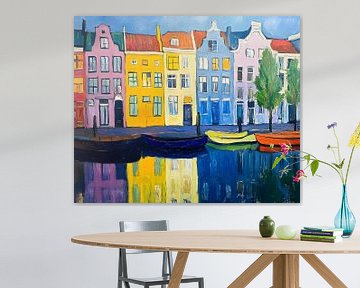 Kleurrijk Waterfront: Een Sprookje van Reflecties en Leven van But First Framing
