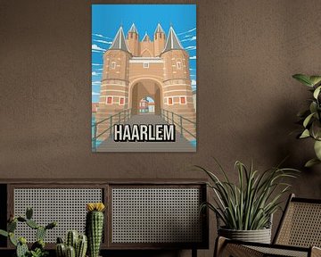 Haarlem: Buntes Poster des Amsterdamer Tors von Jorn van Hezik