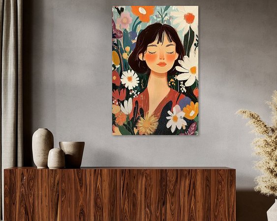 Voorbeeld van het werk in een kamer