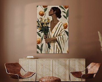 Vrouw met Bloemen van Studio BB