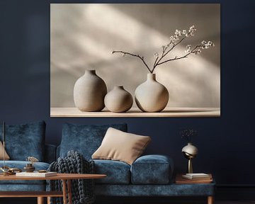 Three Earthenware Vases in Earth Tones by Studio BB