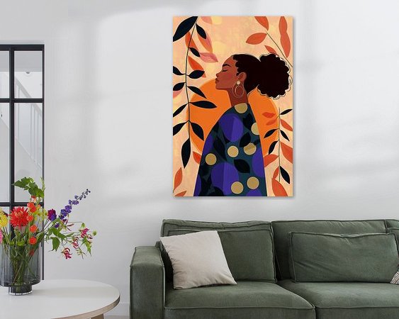 Voorbeeld van het werk in een kamer