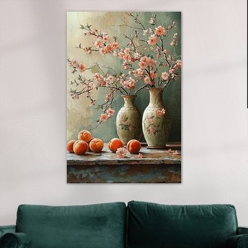 Nature morte aux fleurs de pêcher