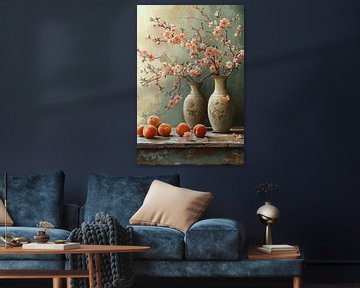 Stilleven met Perzikbloesems van Studio BB