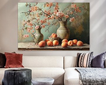 Stilleven met Perzikbloesems iv van Studio BB