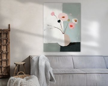 Modern stilleven met bloemen van Japandi Art Studio