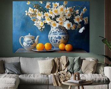 Delfts blauw met Narcissen van Studio BB