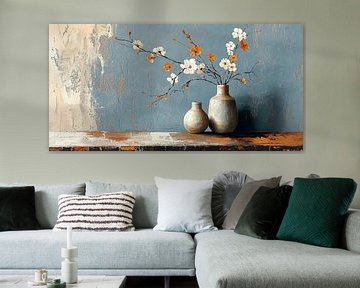 Verstilde Bloei op Ruw Canvas van Studio BB