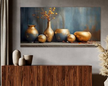 Stilleven in Brons en Blauw van Studio BB