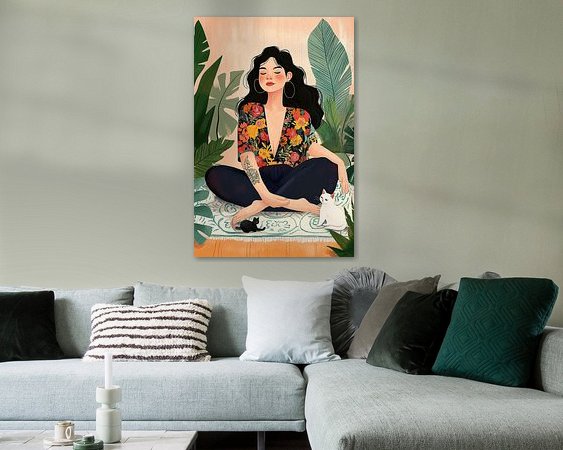 Voorbeeld van het werk in een kamer